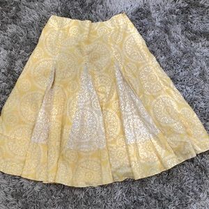 Ann Taylor Loft  Yellow Full Skirt size 6
